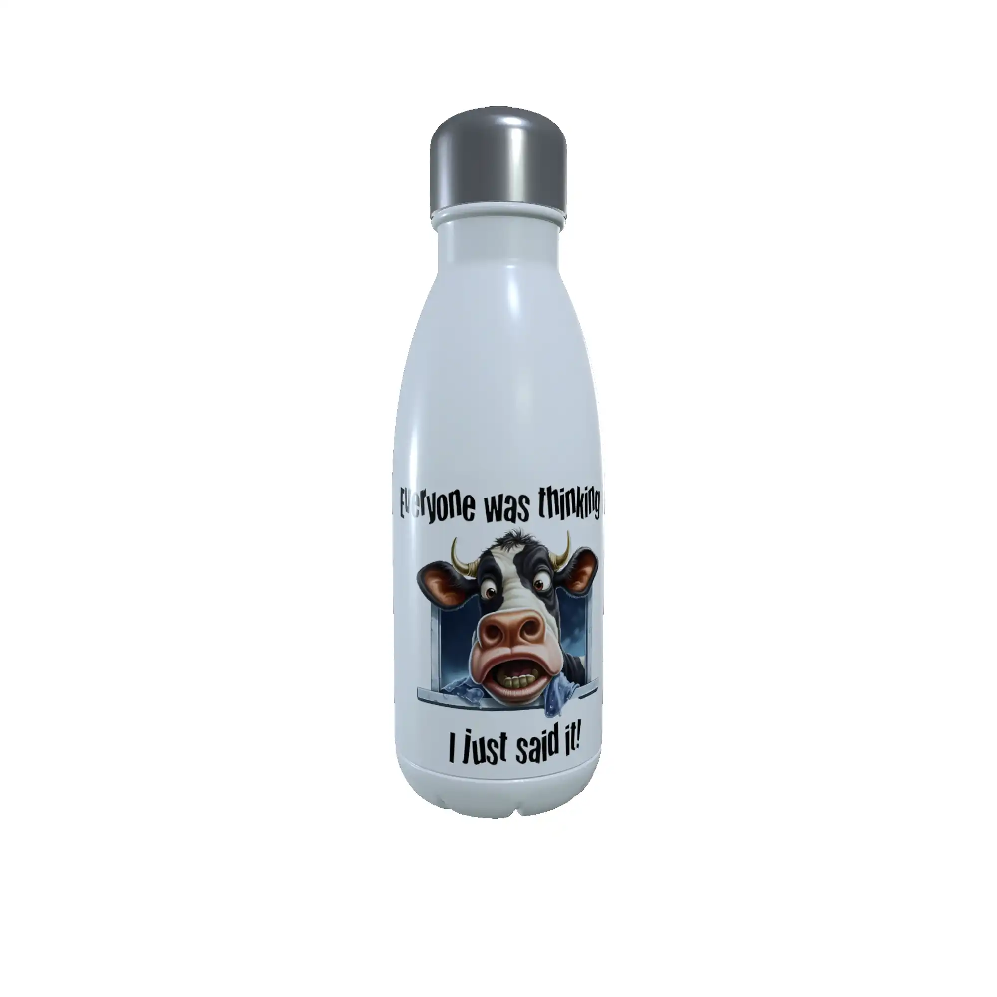 Cow Drinks Bottle - Everyone Was Thinking It Water Bottle